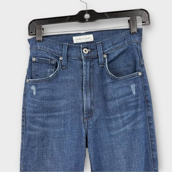 James Jeans Freida High Rise Flare Jeans in Distressed Blue Women’s Size 25 - Picture 2 of 5